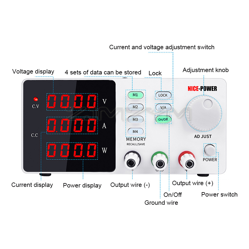 Laborprogrammierbares, geregel – High Precision Adjustable Lab Power Supply 120V 3A Bewertung und Preis